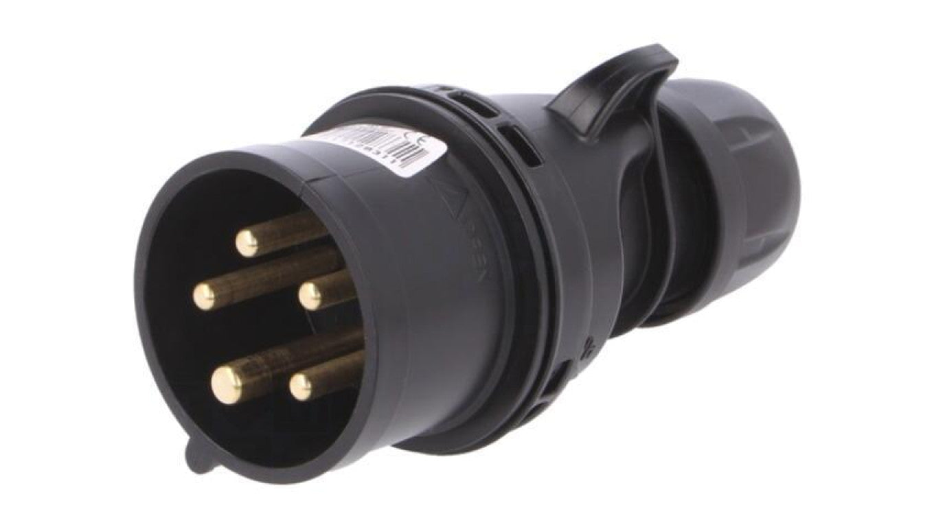 Złącze zasilające 3-fazowe AC, wtyk męski, 16A/400VAC, IP44 015-6X