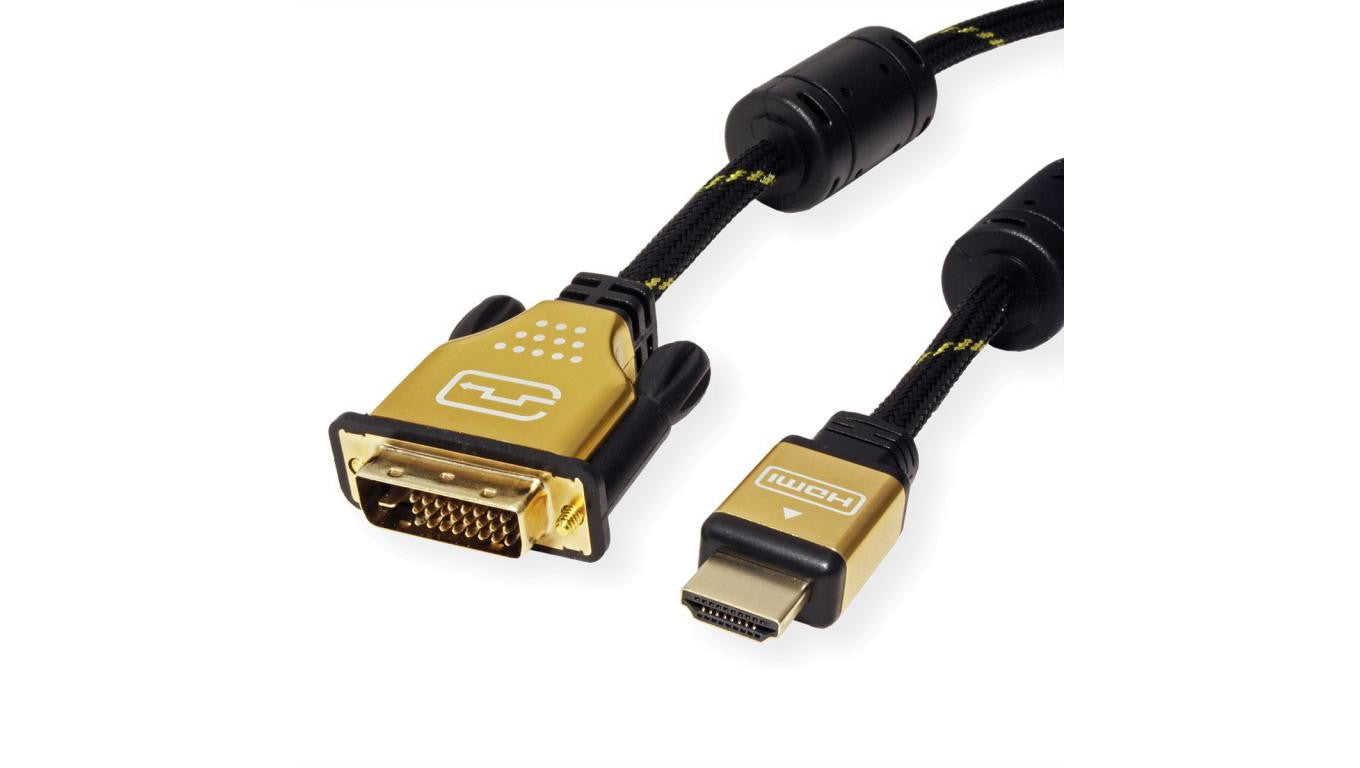 ROLINE GOLD Kabel do monitora DVI (24+1) - HDMI, M/M, 10 m